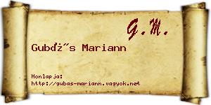 Gubás Mariann névjegykártya