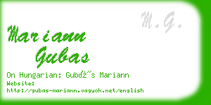 mariann gubas business card